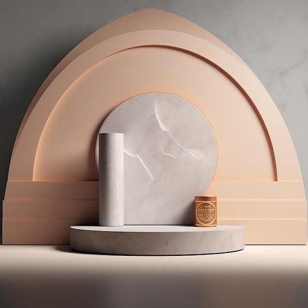 Ilustração 3D 3D renderização publicidade exibição cosmética forma luxuosa minimal minimalista
