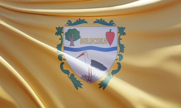 ilustração 3d abstrata da bandeira belecska em tecido ondulado
