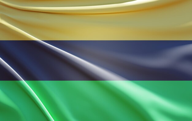 ilustração 3d abstrata da bandeira de barbacoas em tecido ondulado