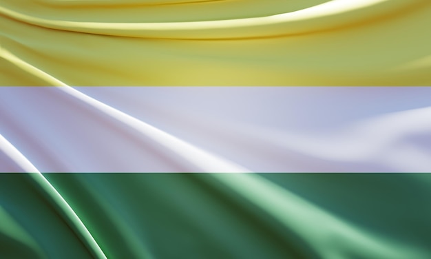 ilustração 3d abstrata da bandeira de sumatra leste em tecido ondulado