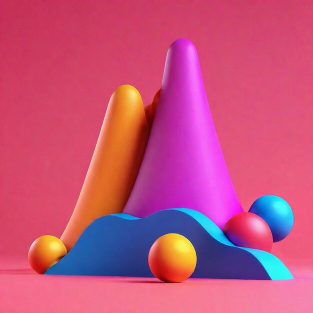 Ilustração 3d colorida