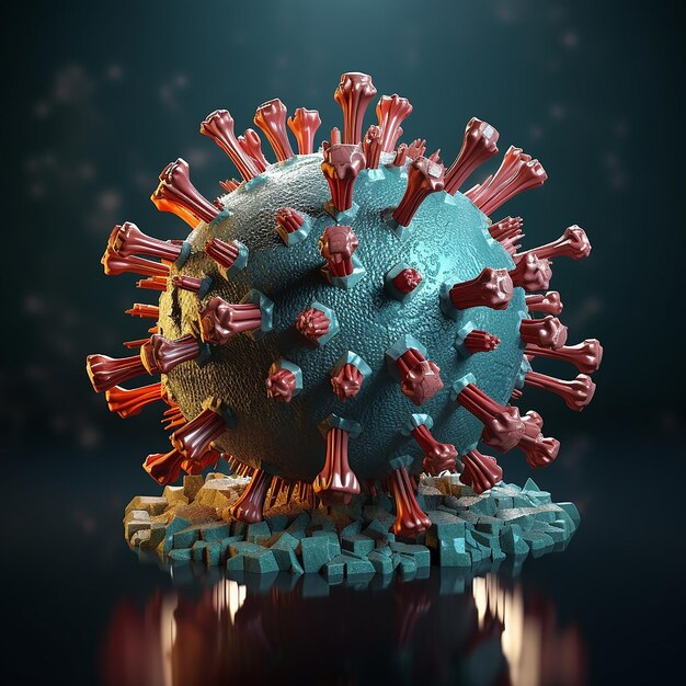 Foto ilustração 3d conceito de risco de pandemia de coronavírus perigoso