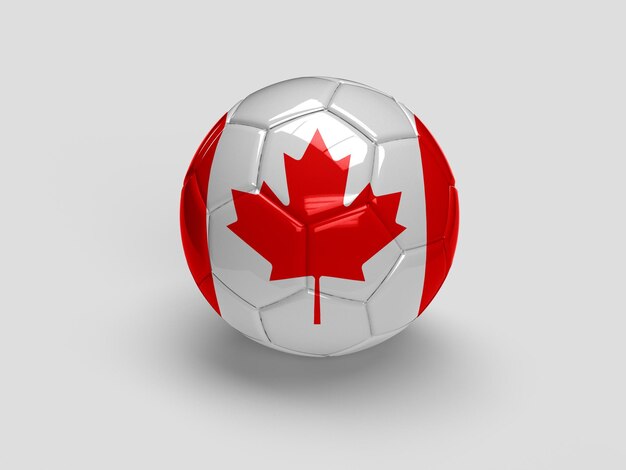 ilustração 3d da bandeira de futebol do canadá