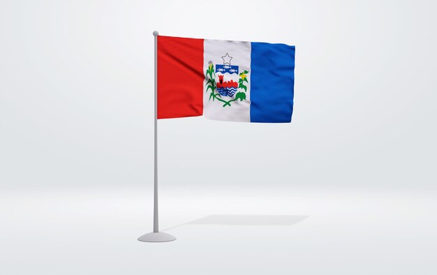 Foto ilustração 3d da bandeira do estado de alagoas, no brasil.