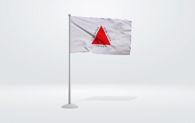 Ilustração 3D da bandeira do estado de Minas Gerais, no Brasil.