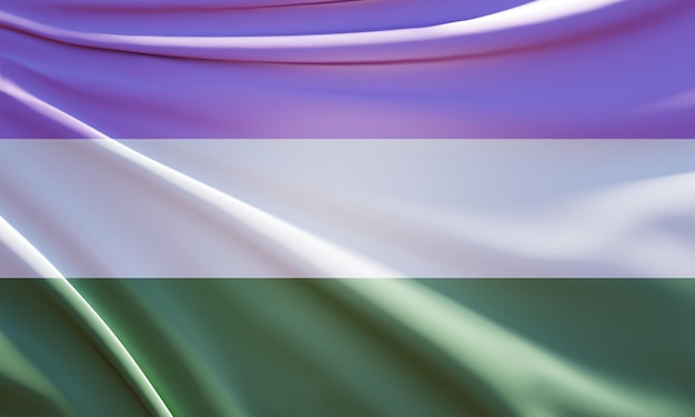 ilustração 3D da bandeira do orgulho gay de gênero em tecido ondulado