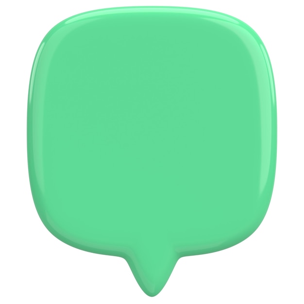 Ilustração 3D da caixa de texto da bolha de fala