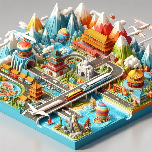 Ilustração 3D da China