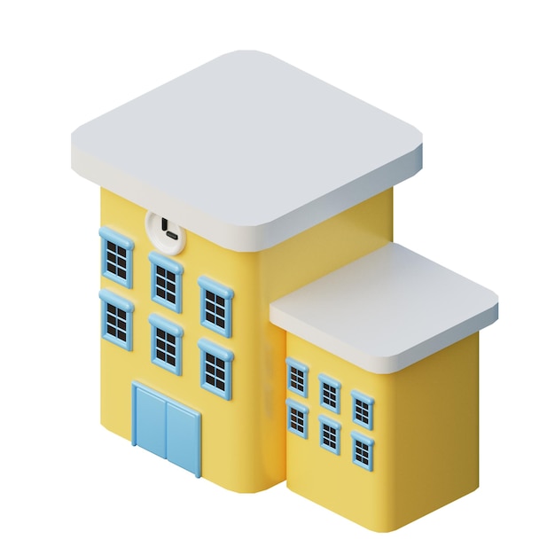 Ilustração 3D da Escola