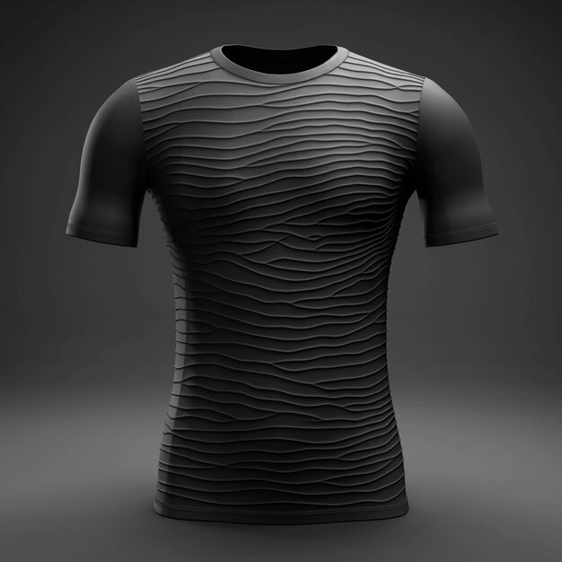 Foto ilustração 3d da forma da camiseta preta