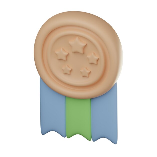 Ilustração 3D da medalha