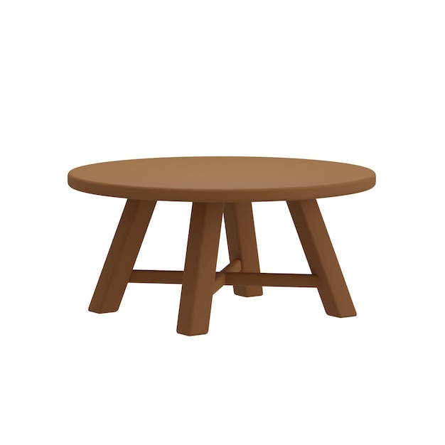 Ilustração 3D da Mesa de Centro