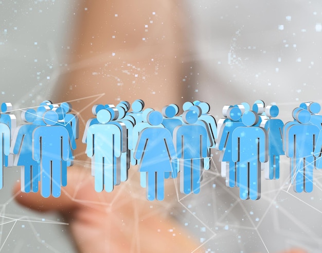 Ilustração 3D da rede global Blockchain Redes neurais e inteligência artificial Resumo