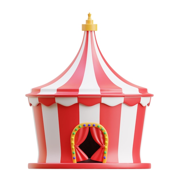 Ilustração 3D da tenda do circo do carnaval brasileiro