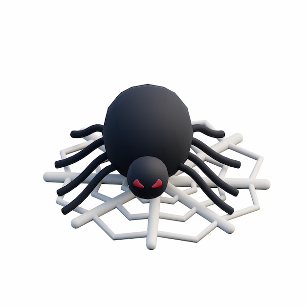 Ilustração 3D de aranha assustadora