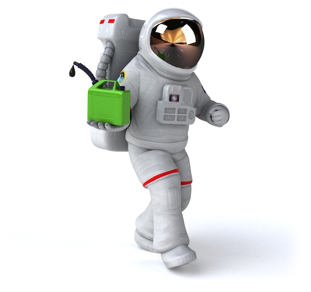 Ilustração 3d de astronauta engraçado