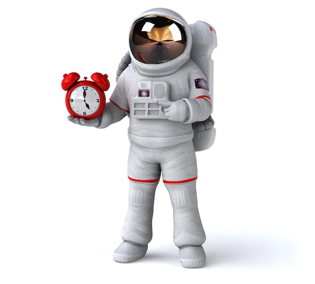 Ilustração 3D de astronauta engraçado