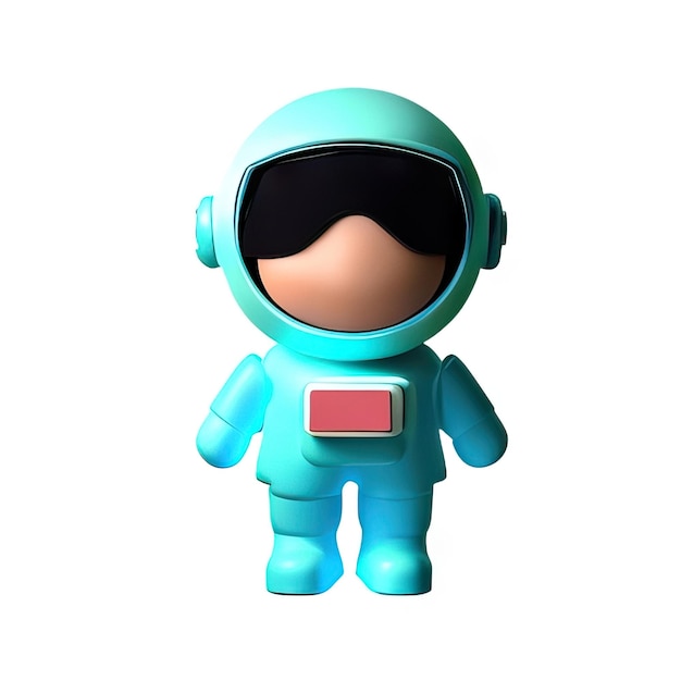 Ilustração 3D de astronauta gerada por IA