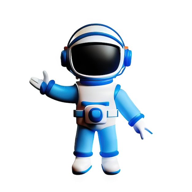 Ilustração 3D de astronauta gerada por IA