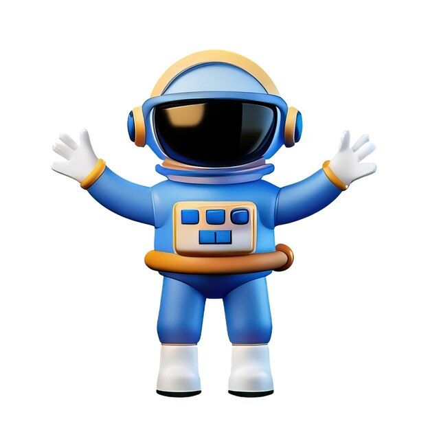 Ilustração 3D de astronauta gerada por IA