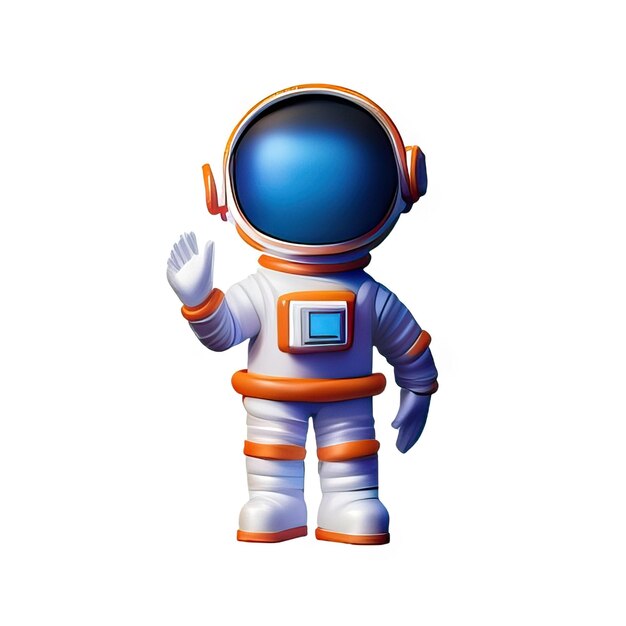 Ilustração 3D de astronauta gerada por IA