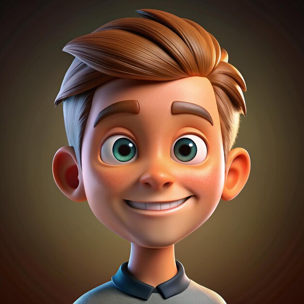 Foto ilustração 3d de avatar ou perfil de personagem de desenho animado