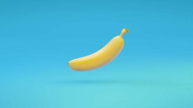 Ilustração 3D de banana voadora