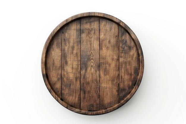 Ilustração 3D de barril de madeira isolado em fundo branco