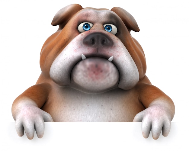 Foto ilustração 3d de bulldog divertido