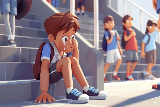 Ilustração 3D de bullying