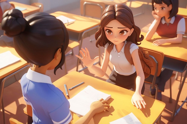 Ilustração 3D de bullying