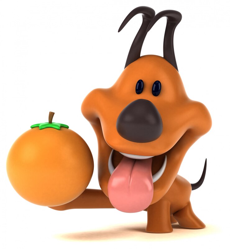 Foto ilustração 3d de cachorro divertido