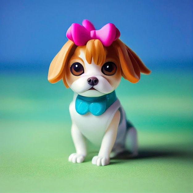 Ilustração 3d de cachorro fofo