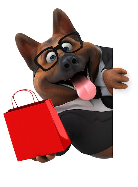 Ilustração 3D de cão pastor alemão