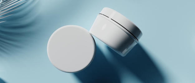Ilustração 3D de cuidados cosméticos para a pele, beleza, creme de spa, maquete de banheiro, interior, tratamento médico, cuidados de saúde, moda de maquiagem, frasco de maquiage, tubo de embalagem.