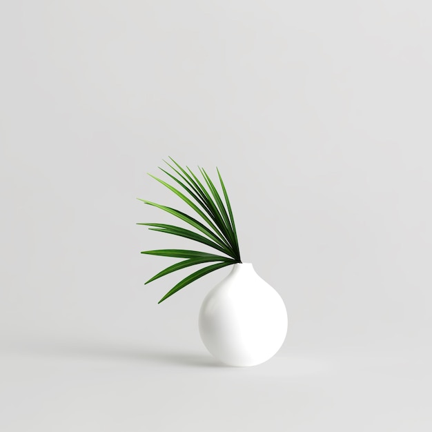ilustração 3D de decoração de plantas em vaso isolado no fundo branco