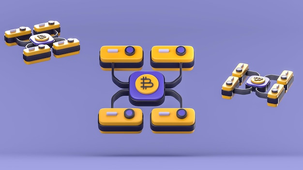 ilustração 3d de drone bitcoin