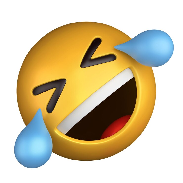Foto ilustração 3d de emoji rindo isolada em um fundo branco