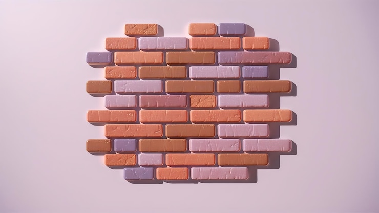 Foto ilustração 3d de fundo claro de cor de parede de tijolos