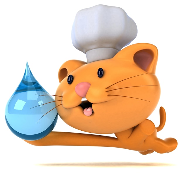 Ilustração 3d de gato divertido