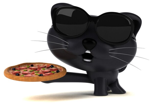 Foto ilustração 3d de gato divertido