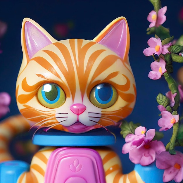 Ilustração 3d de gato fofo