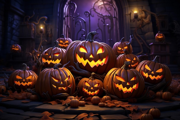 Foto ilustração 3d de halloween