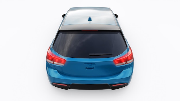 Ilustração 3d de hatchback familiar urbano compacto