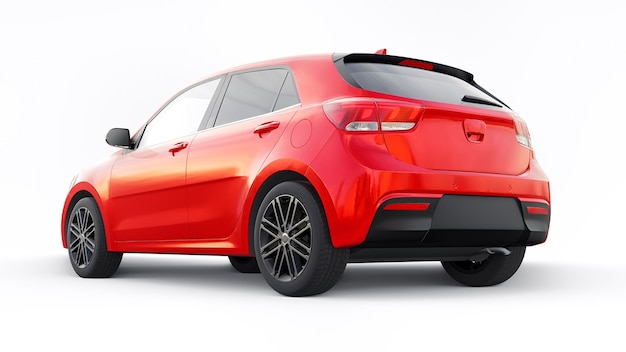 Ilustração 3d de hatchback familiar urbano compacto