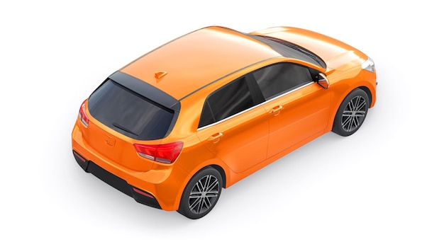 Ilustração 3d de hatchback familiar urbano compacto