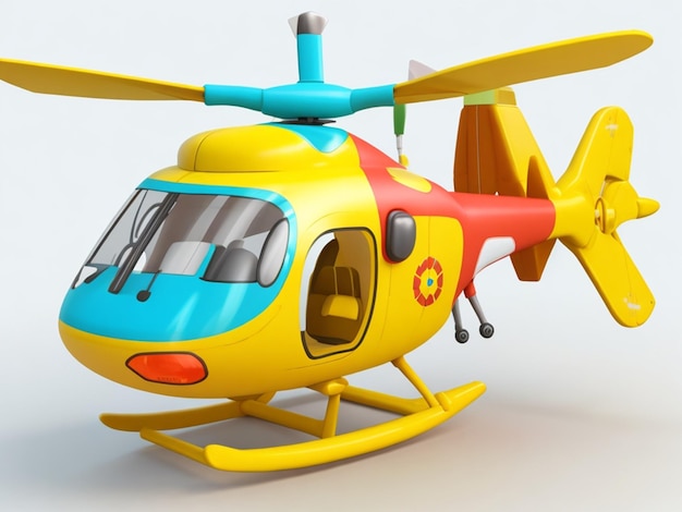 ilustração 3D de helicóptero de brinquedo infantil