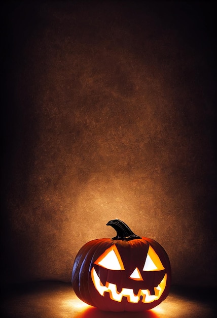 ilustração 3d de jack o lanterna abóbora halloween horror assustador