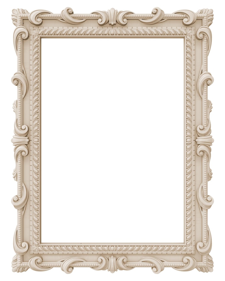 Foto ilustração 3d de moldura de imagem clássica