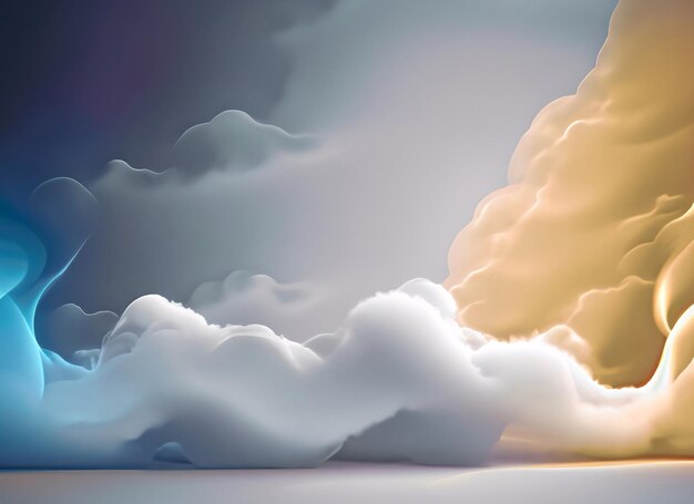 Ilustração 3D de nuvens e céu Fundo abstrato para seu projeto AI gerado